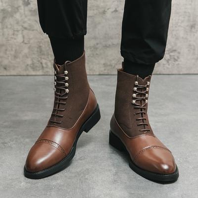 Moda Înalți pentru bărbați Pantofi formali din piele La modă în stil britanic de domn Petrecere în aer liber Nuntă Timp liber Cizme pentru bărbați de afaceri 38-47