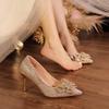 2026 Spring New High Heels Women's Pointed Fine Heels Bow Fashion Women's Shoes
