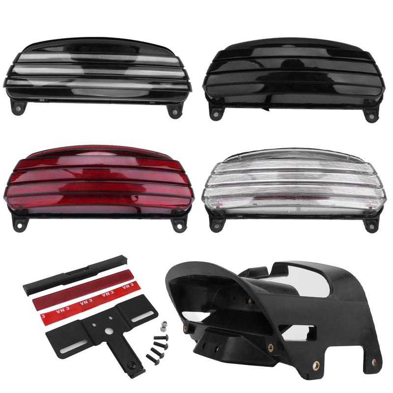 For Harley Davidson Dyna Fat Bob FXDF 2008 2009 2010-UP Motorcycle Tri-Bar Mudguard LED Tail Light Brake Lights Turn Signal Lamp
