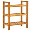 vidaXL 3-Tier Shoe Rack 50x27x60 Cm Solid Oak Wood