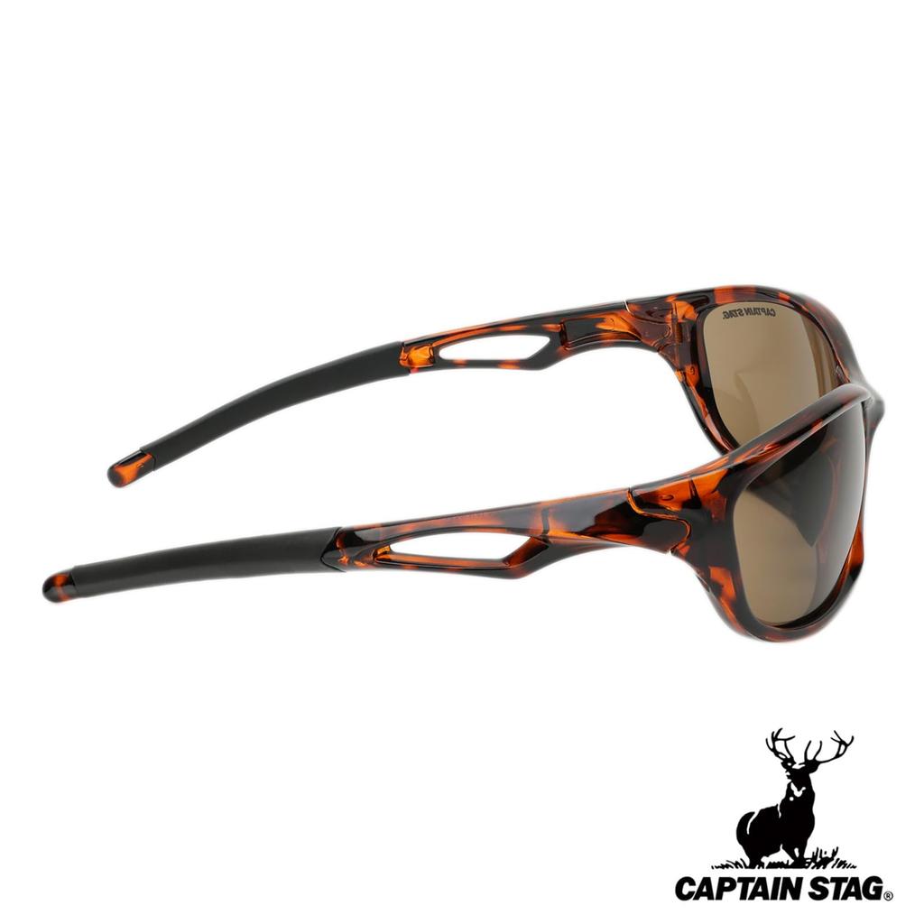 CAPTAIN STAG Sports Sunglasses with Plastic Men's Case, Frame, Brown, CS-S008-3-EH-72