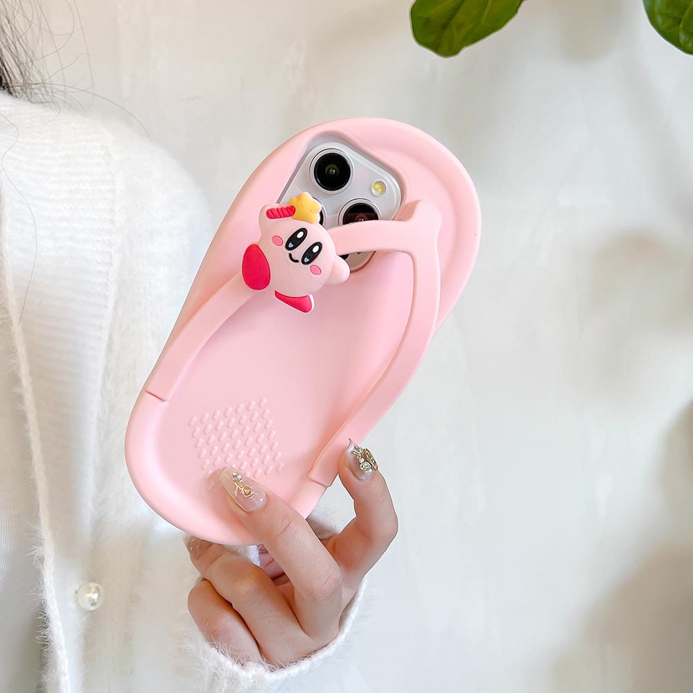 For iPhone 15 14 13 12 11 Pro Max XR XS X 6 7 8 Plus SE Cute 3D Flower Flip-flops Soft Silicon Phone Case Shock Proof Back Cover