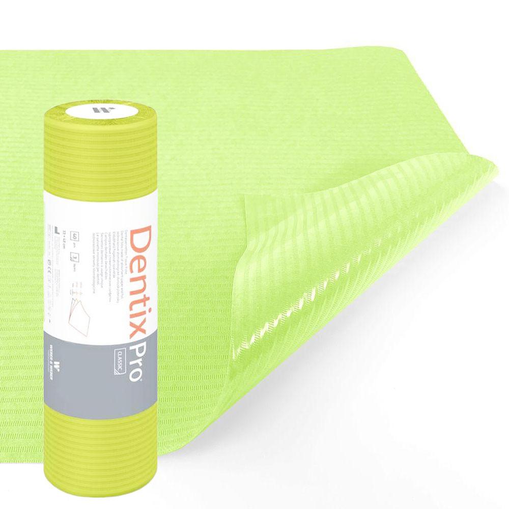 Dental Napkin On a Roll 33cm X 48cm Lime Green Foiled 54g Dentixpro 40 Pcs