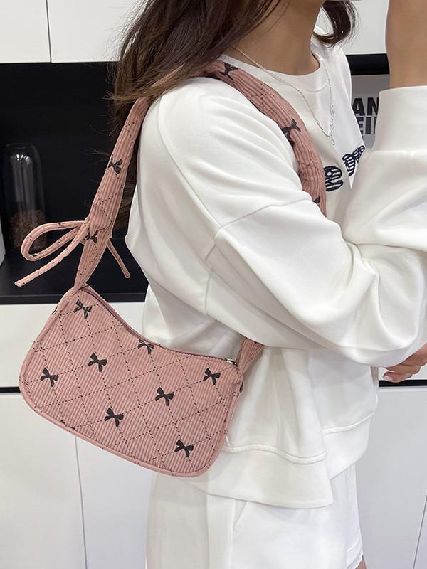Korean Style Bow Knot Shoulder Bag - Versatile, Sweet, French Niche Handbag