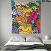 Mr. Men Little Miss Wall Tapestry Aesthetic Wall Hanging Printed Fabric Blanket Decorative Tapestries for Bedroom Living Room Home Decor