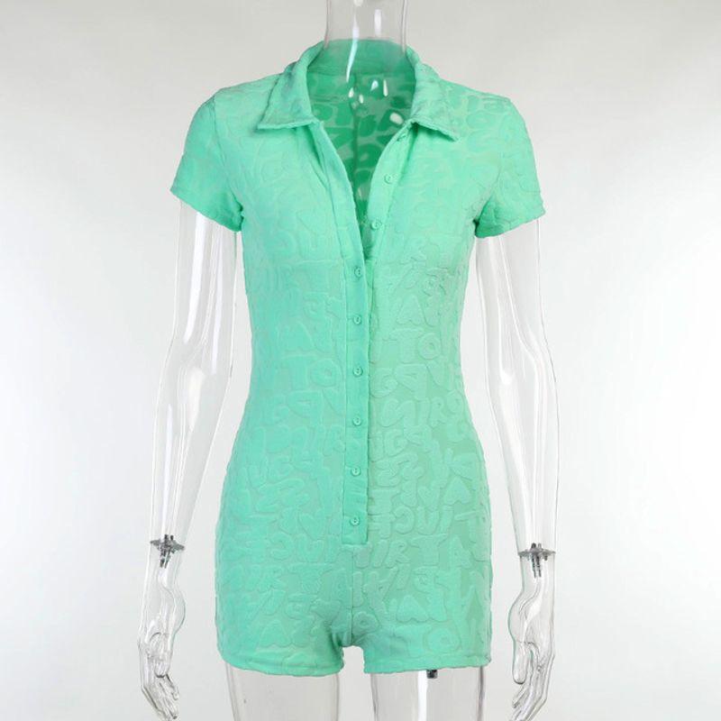 

Однобортный облегающий короткий комбинезон green L