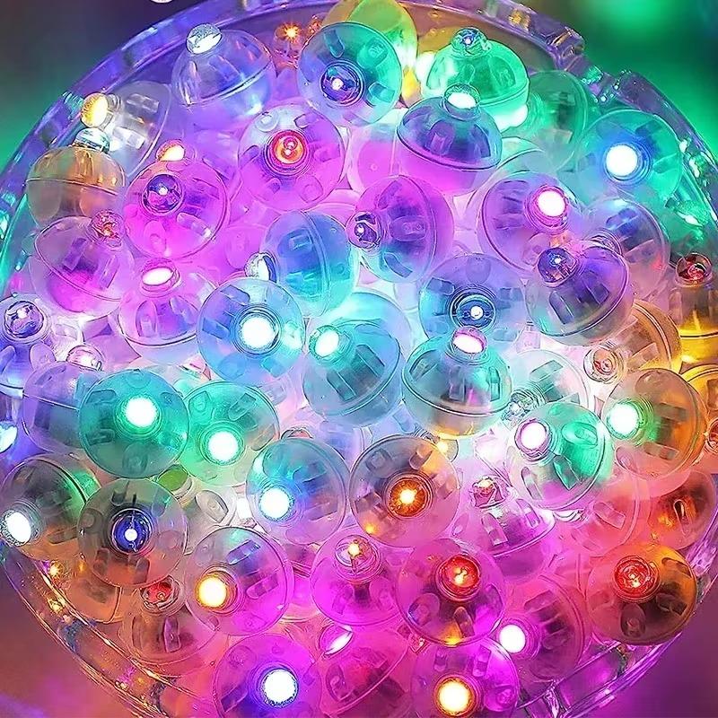 50/20 PCS Mini Led Lights Round Colorful Light Flash Luminous Lamps Tumbler Light Balloon Lantern Christmas Wedding Party Decoration