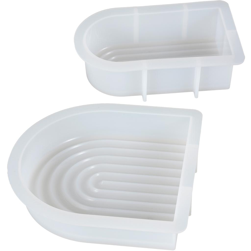 2Pcs Geometric Arch Candle Molds Reusable U-Shaped Silicone Mold Domed Candle Silicone Mold DIY Casting Epoxy Mold for Candle