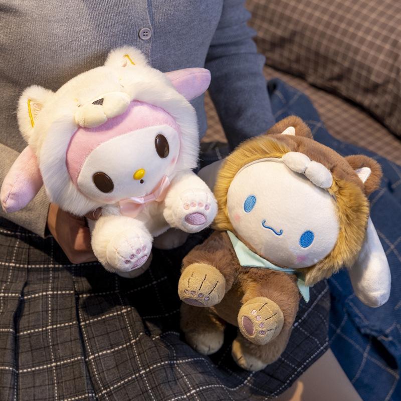 Plush Turning Into A Shiba Inu My Melody Doll Kuromi Cinnamoroll Toy Pom Pom Purin Soft Pochacco Pillow Gift For Kids