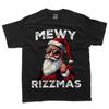 Mewy Rizzmas Funny Santa Mewing Joke Rizz Mens Christmas T Shirt