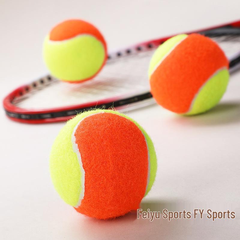 Pallina da Tennis Bicolore in Gomma Resistente ad Alta Elasticità per Allenamento e Fitness di Adulti e Studenti.
