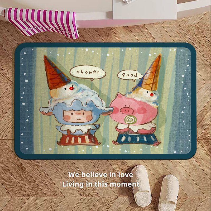 

Diatomaceous Earth Non-Slip Cartoon Bathroom Floor Mat: Absorbent, Quick-Drying, Dirt-Resistant, Easy to Clean Foot Pad 40x60cm