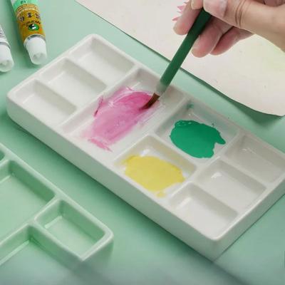 Ceramic Checkered Color Palette Students Chinese Painting Watercolor Gouache Acrylic Painting Specialized Color Palette