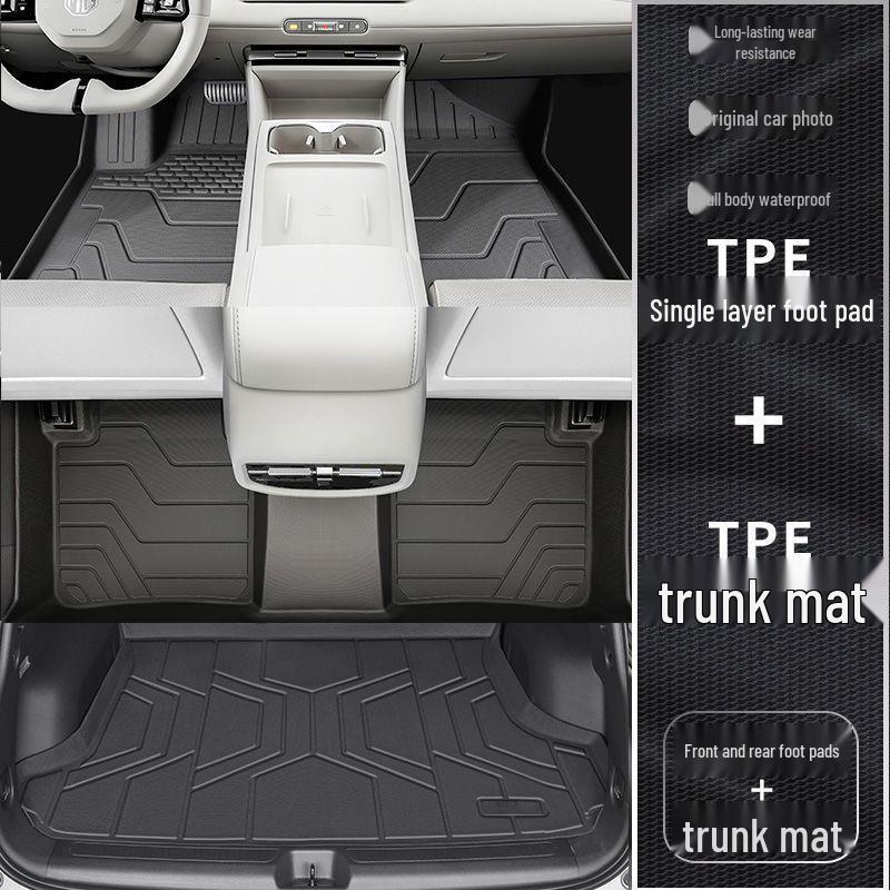 MG6 TPE Full Coverage Floor Mat Set: Driver's Seat, Upper Layer, Carpet, Trunk Mat, 26-Piece.