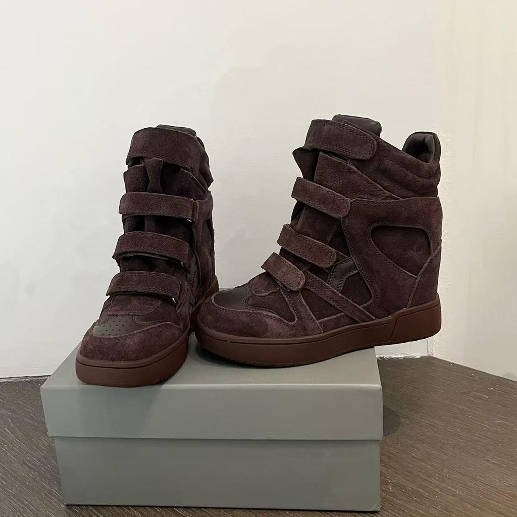 Street Sle Women'S Casual Oes Thi Bot High Top Boots Faionable Leather Inner Heightening 7Cm Autumn Winter New Arr...