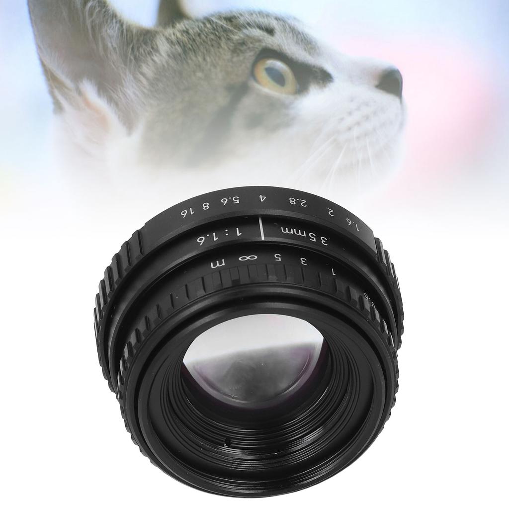 35mm F1.6 APS C Manuelles Fokussierobjektiv Rahmen aus Aluminiumlegierung Mehrschichtvergütetes Kameraobjektiv
