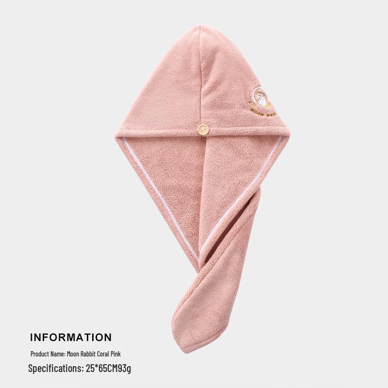 Tuqiang Hair Drying Towel - Absorbent & Cute Embroidery Bath Cap