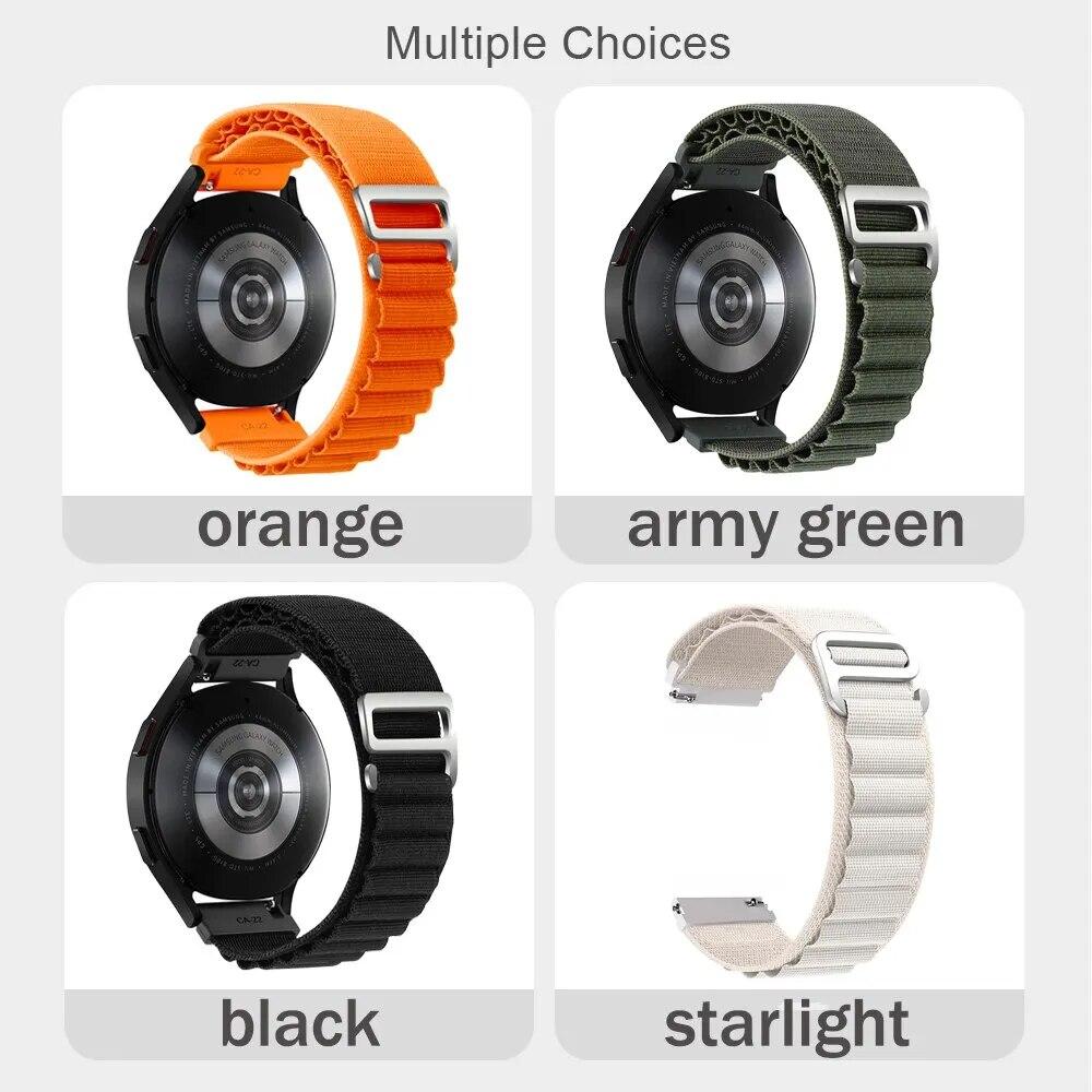 20mm 22mm Samsung Galaxy Watch 3 4 5 6 Classic 5Pro Active S3 uchun Alpine Loop nilon bilaguzuk Amazfit Huawei Watch GT4 uchun tasma