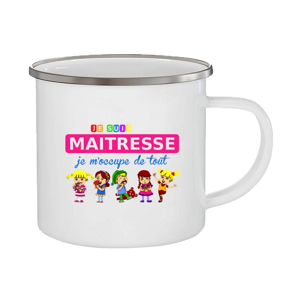 Merci Maîtresse Printed Mugs Coffee Cups Drinks Water Milk Cup Enamel Mug Gifts Idea for Teacher End of School Year Gift