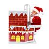 Electric Musical Reindeer Pull Cart Santa Figurine Christmas Decoration Table Decor Toy For Kids Holiday Stocking Stuffer Gift