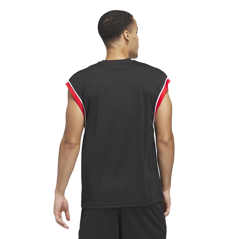 Adidas Men's KPM99 Badge of Sport Tank Top, Black/Red (JI7577), Size 3L