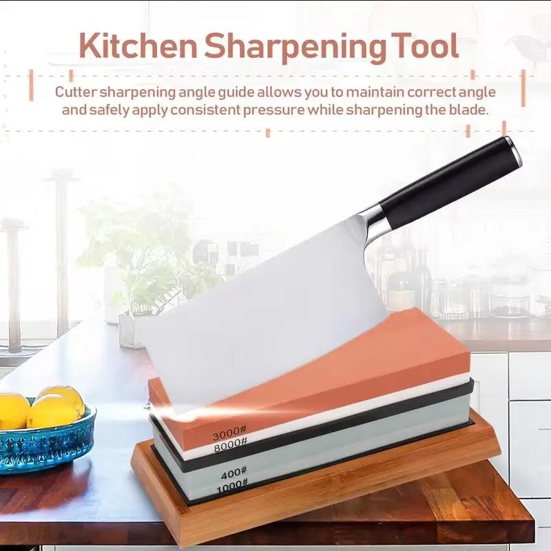 Sharpening Stone Knife Sharpener Professional Whetstone Dual Side Set Grinding Shapner Water Wetstone Kitchen Accessories Tools