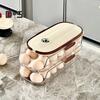 Automatic Rolling Egg Container Fridge Storage Box Food Grade BPA Free Transparent Stackable Fridge Organizer with Lid