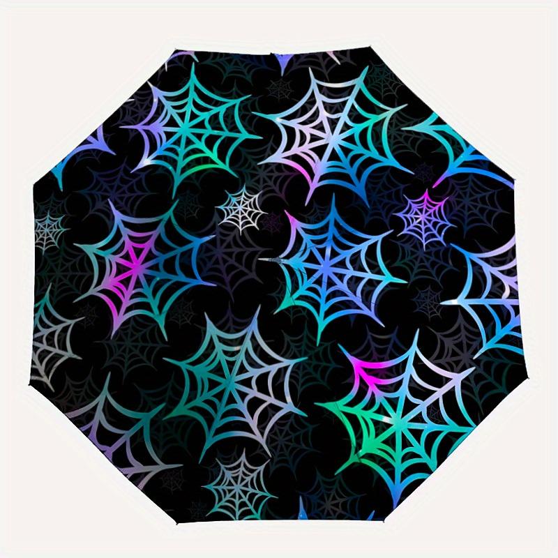 

1pc Spider Web Pattern Automatic Umbrella 8-Bone Design Compact Gear for Outdoor Travel, Perfect Holiday Gift yy250827001