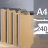 A4 Thickened Hardcover Sketchbook - Ideal for Colored Pencils, Markers & Watercolor Pens