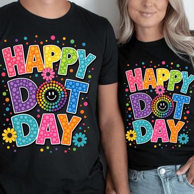 Happy Dot Day Shirt For Dot Day Event Fun Smiley Groovy Polka Dot Tee Art Teacher Gift Back To School Top Cute Creative Class Make Your Mark