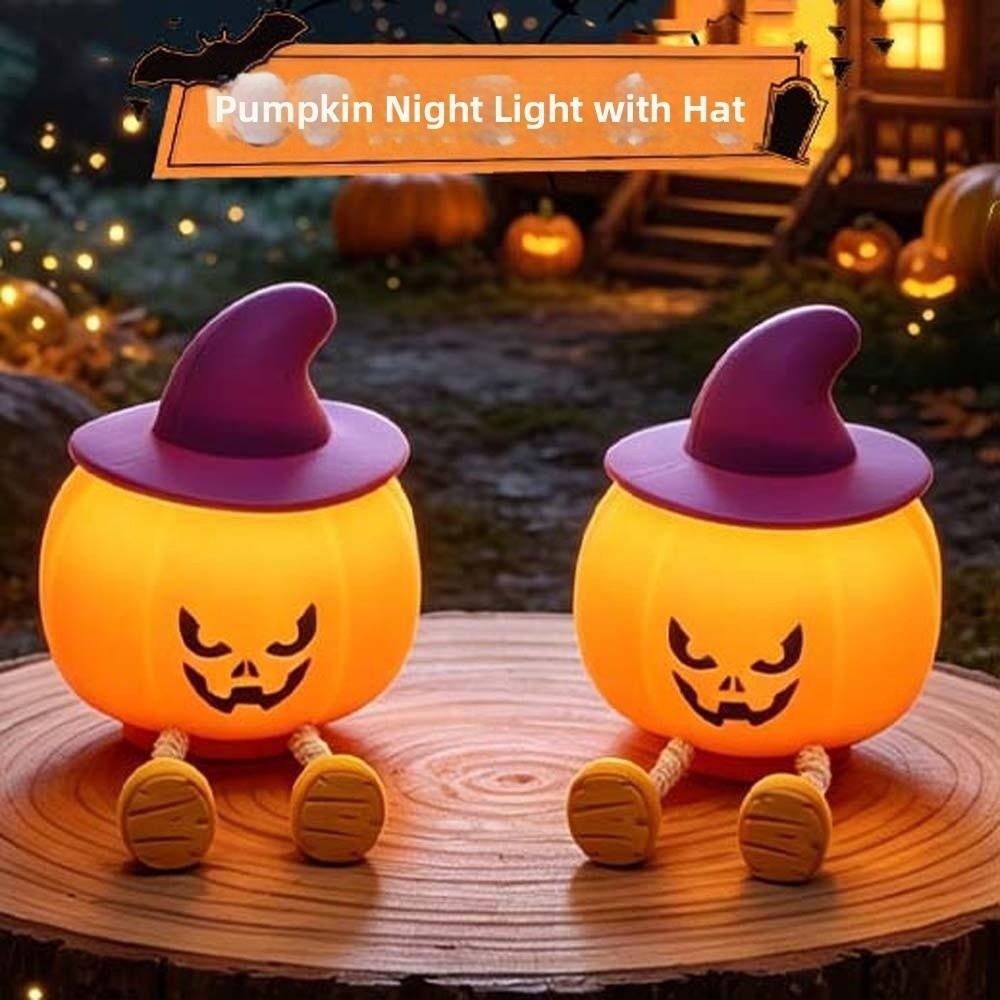 Rechargeable Pumpkin Night Light Phone Holder Dimmable Timer Tap Control Nightlight Function Soft Texture for 5V/1W