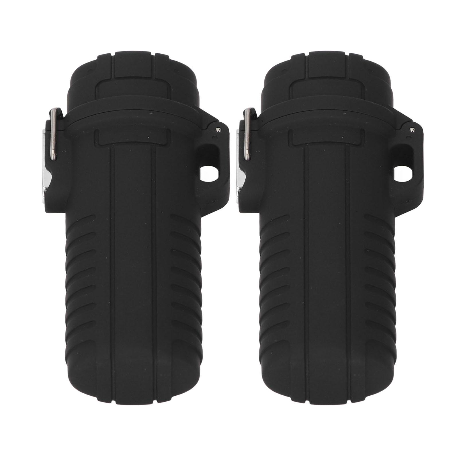 

2 шт. Водонепроницаемая трубка для хранения, герметичная крышка, резиновое уплотнительное кольцо, пластиковая трубка, коробка для хранения для кемпинга на открытом воздухе, путешествий Black