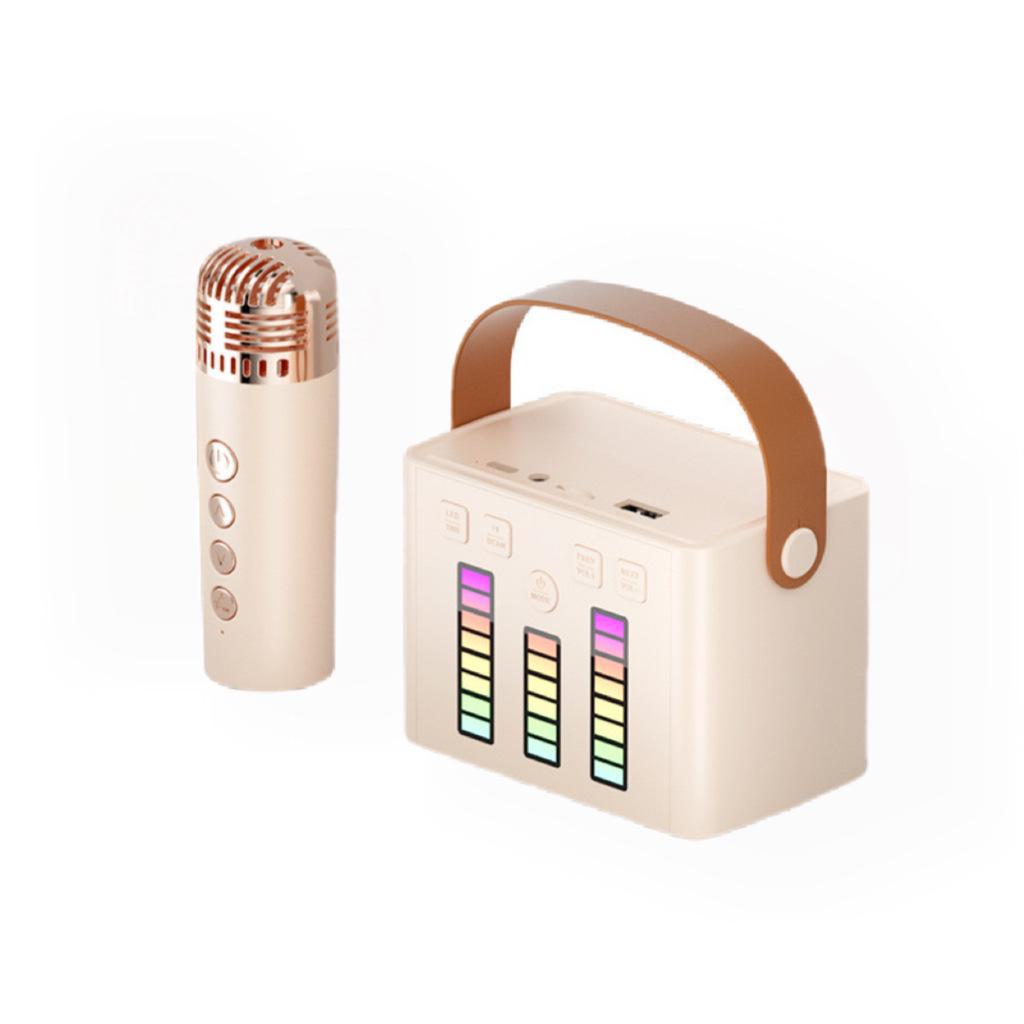 Q7 Ασύρματο Bluetooth Ηχείο & Μικρόφωνο με Φώτα - Φορητό Υπαίθριο Ηχείο Καραόκε