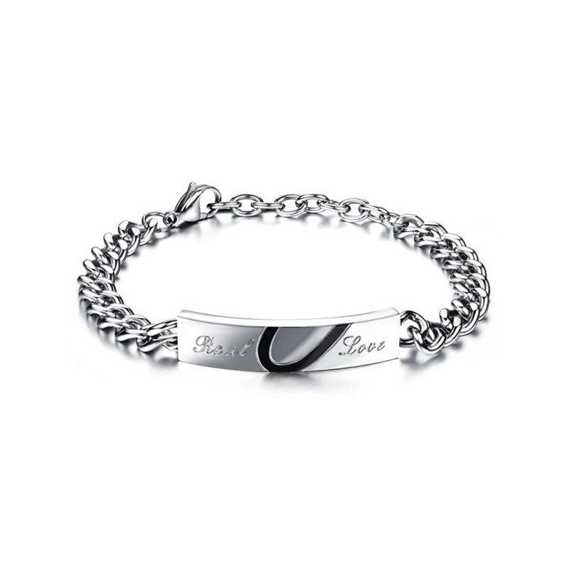 Love Black Rose Gold Peach Heart Bracelet Niche Design Couple Bracelet True Love Titanium Steel Bracelet