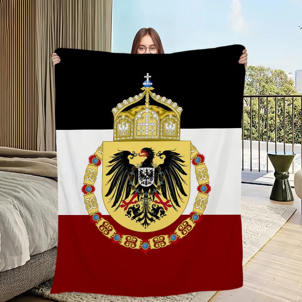 Art Flag Flannel Warm Comfort Soft Plush Throw Blanket for Sofa Living Room Prussia Office Bedroom Travel Gift SingleSided Print