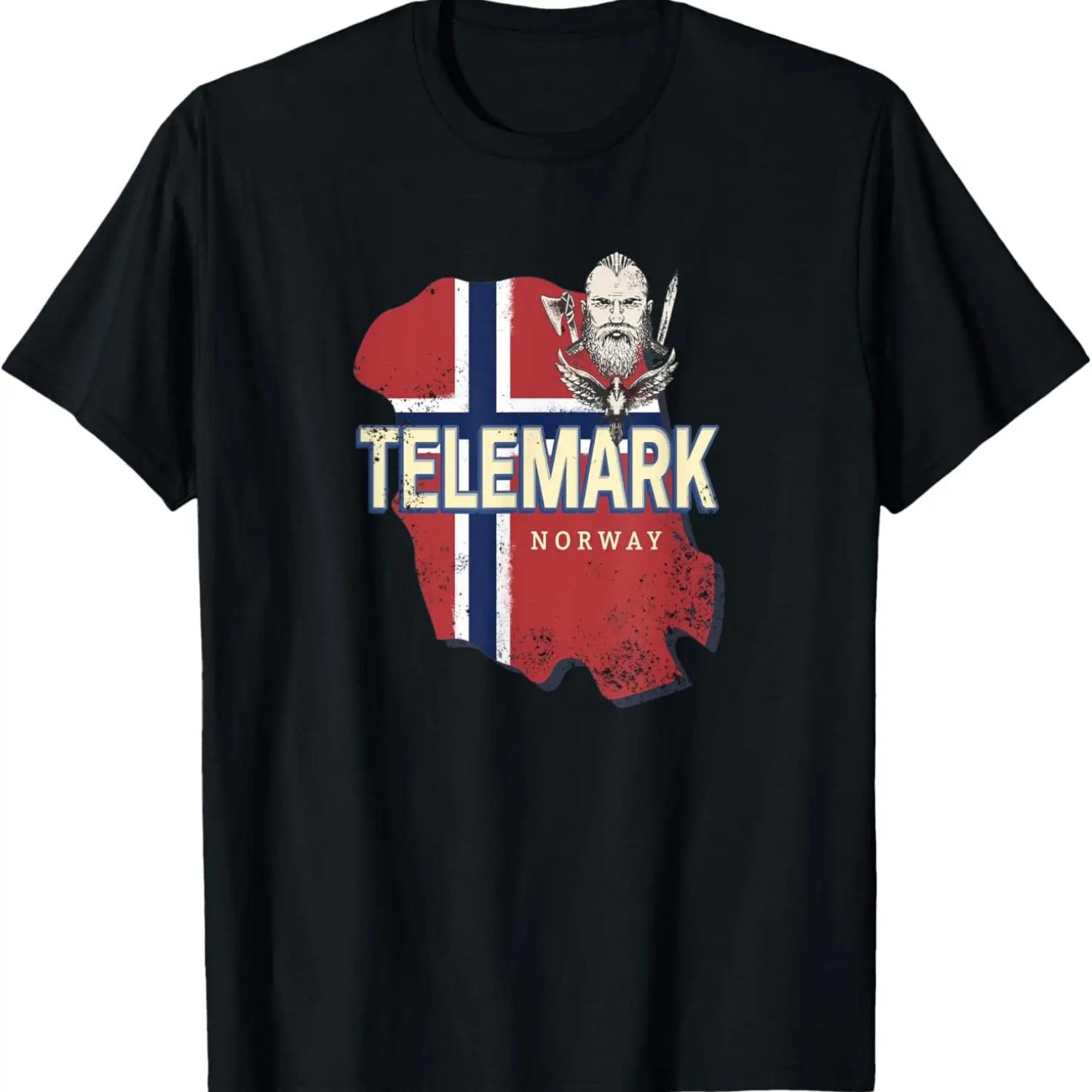 Telemark Norway Retro Province Map Vintage Souvenir T-Shirt S