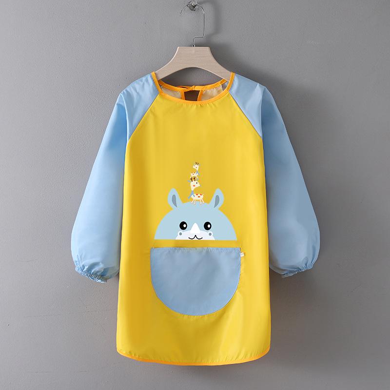 Children's Waterproof Art Smock with Logo - Reversible Apron for Painting and Eating  