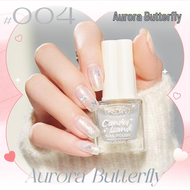 Candy Land Quick-Dry Water-Based Peelable Nail Polish - Long-Lasting Glitter Nude Care