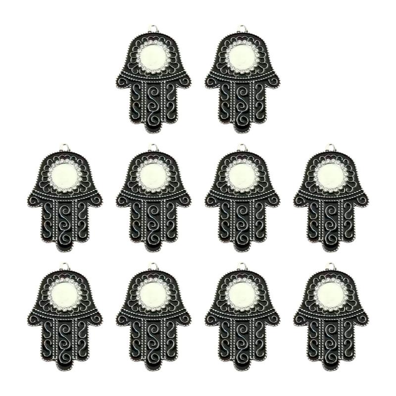 Vintage Hand Shaped Alloy Pendant For Handmade Necklace And Bracelet Elegant Jewelry Making Accessories