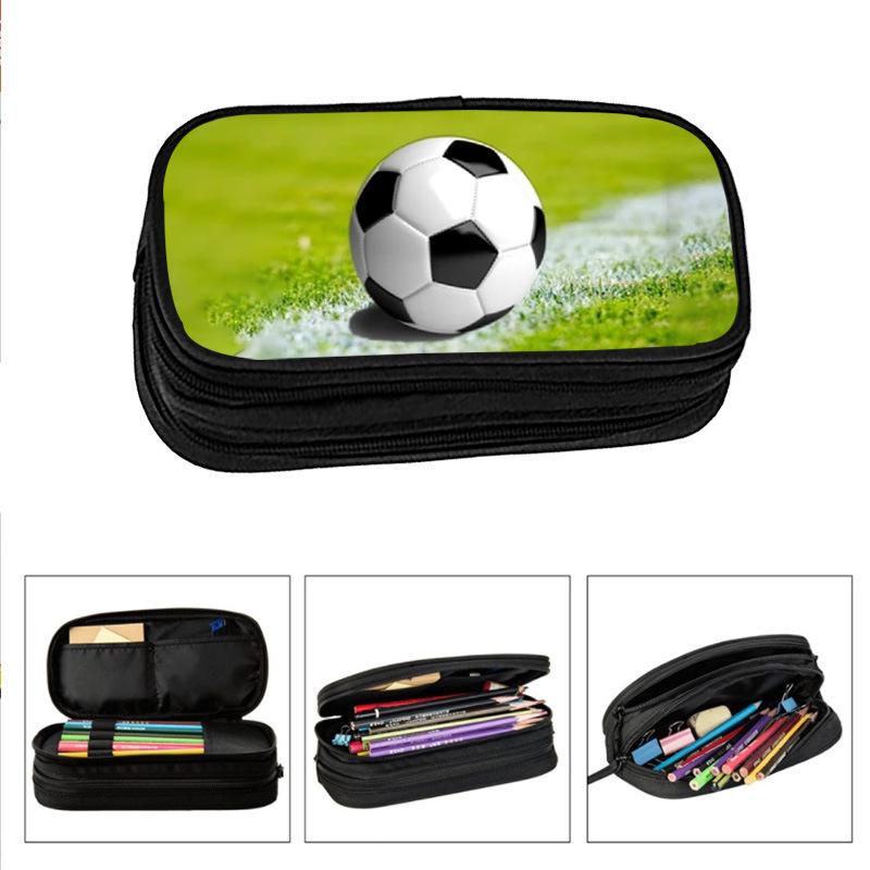Trousse à Crayons Football Basketball Grande Capacité Multifonctionnelle Étudiants École Primaire Secondaire Fournitures Scolaires Trousse à Crayons Enfant Double Trousse à Crayons