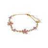 Flower Zircon Pendant Bracelet For Women With Elegant Floral Design And Gold Finish