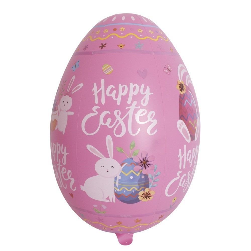 Cute PVC 41 Inch Easter Egg Balloon Reusable Inflatable Giant Easter Egg Easter Bunny DIY Easter Decor Garden Pendant