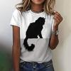 Summer Round Neck 3D Feather Animal Simplicity Print Top Fashionable Casual Short Sleeved Women's T-shirts