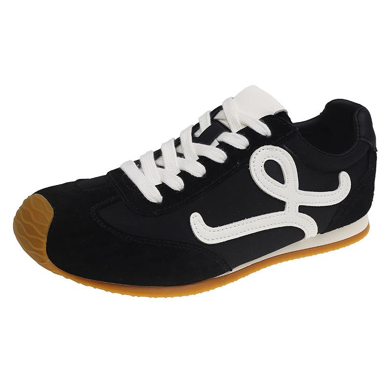 

Leather version~ Grape mother has the same ugly cute asymmetrical big toe toe lace-up casual sports Forrest Gump shoes women s German training shoes 40 чёрный