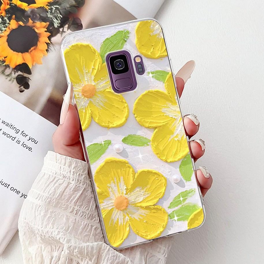 For Samsung Galaxy S9 Case SM-G960F Cover Fashion Flower Soft Slim Back Cover For Samsung S9 Plus S 9 GalaxyS9 S9+ SM-G965F Capa