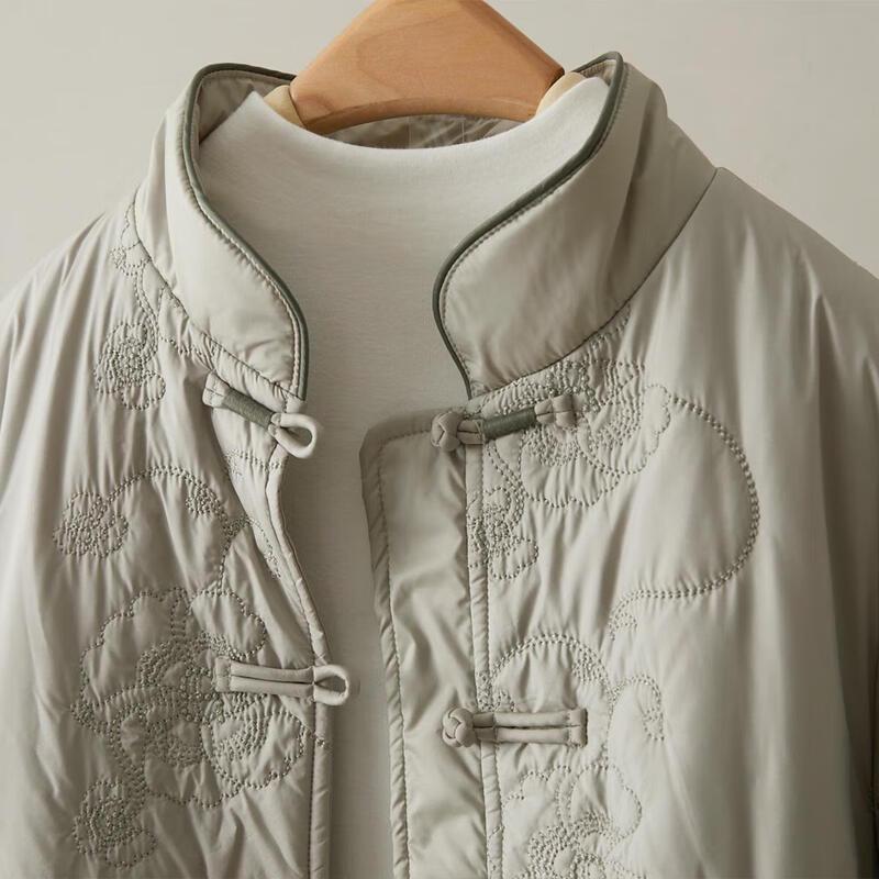IHIMI Women's New Chinese Style Embroidered Padded Jacket
