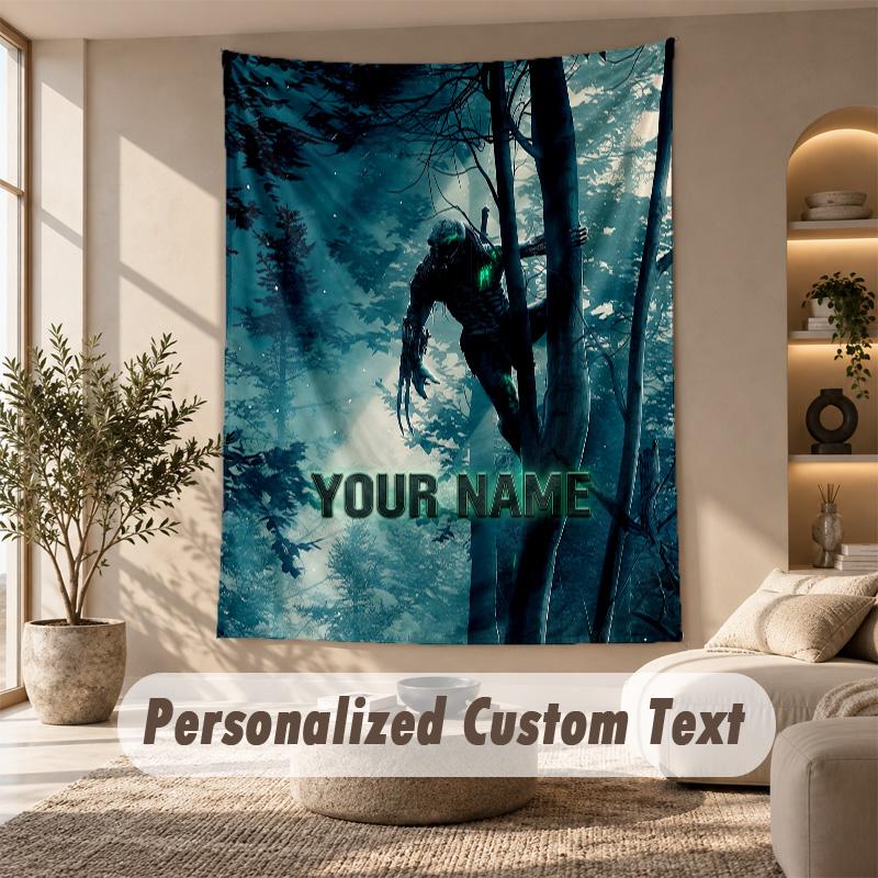 Tapestry Custom Name Text, Wall Hanging Tapestry Home Room DecorPredator