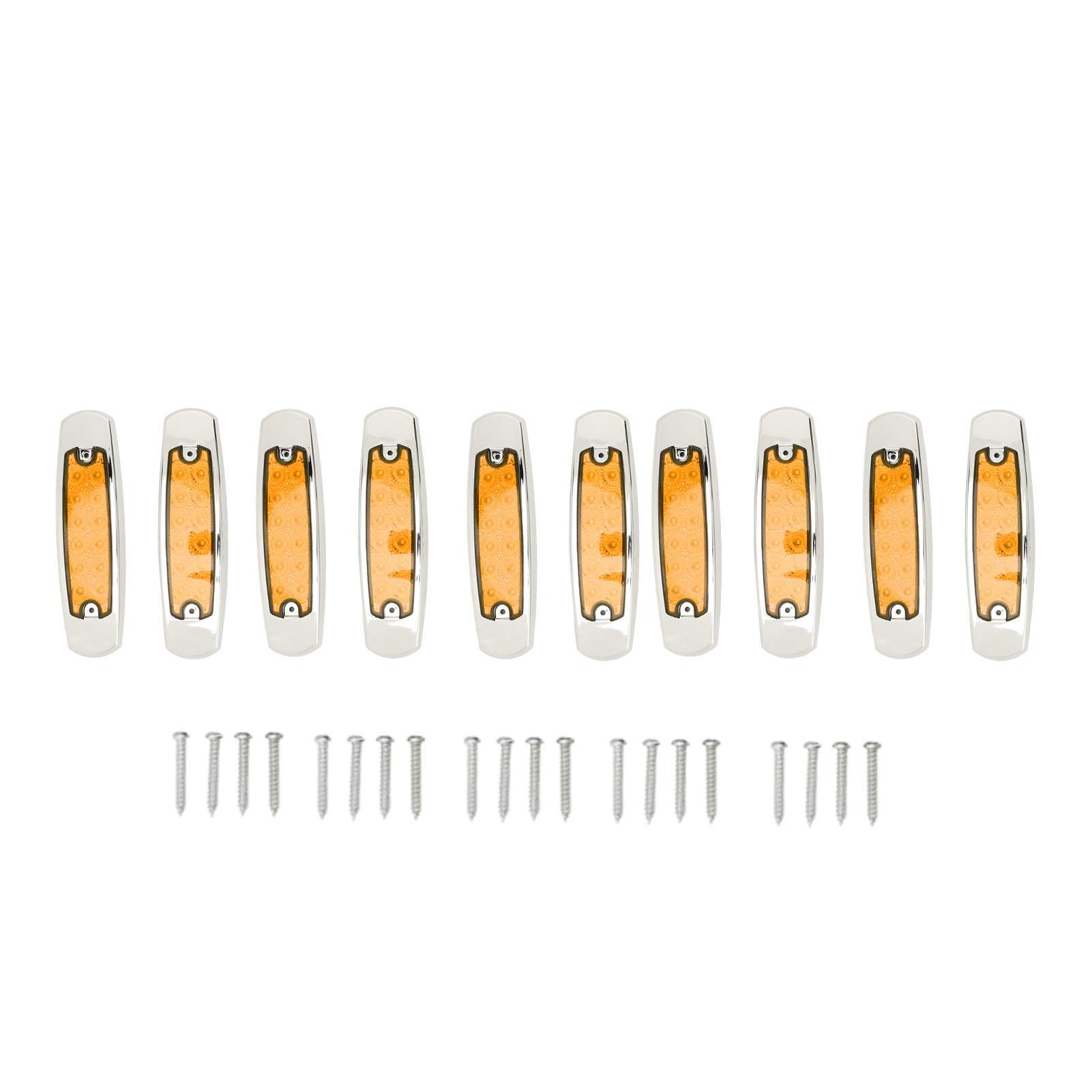 

10 шт. 12 светодиодных боковых габаритных фонарей высокой яркости, стоп-сигналы, задние фонари от 12 до 24 В, сигнальные огни для грузовиков Yellow Shell Yellow Light