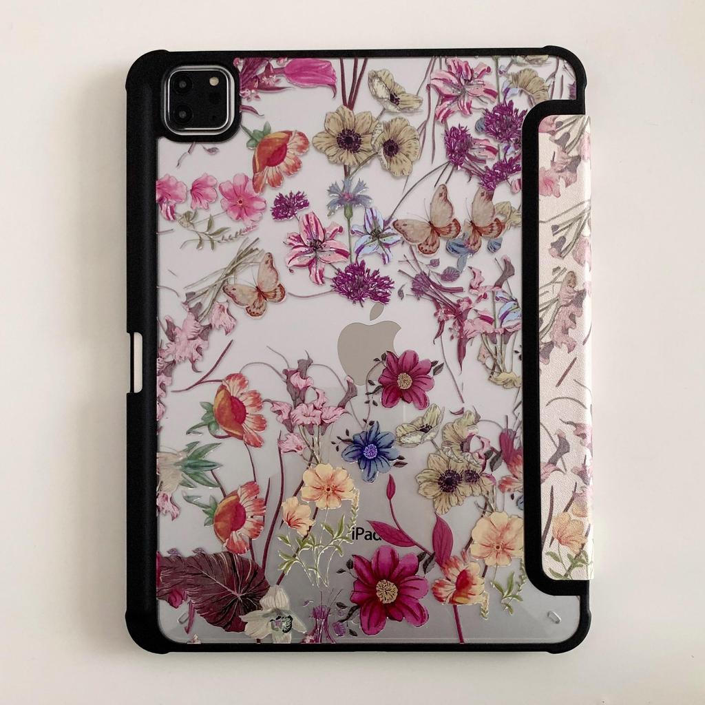 Three-Fold Oil Painting Floral iPad Mini 6 Case for 10th Gen iPad 2025