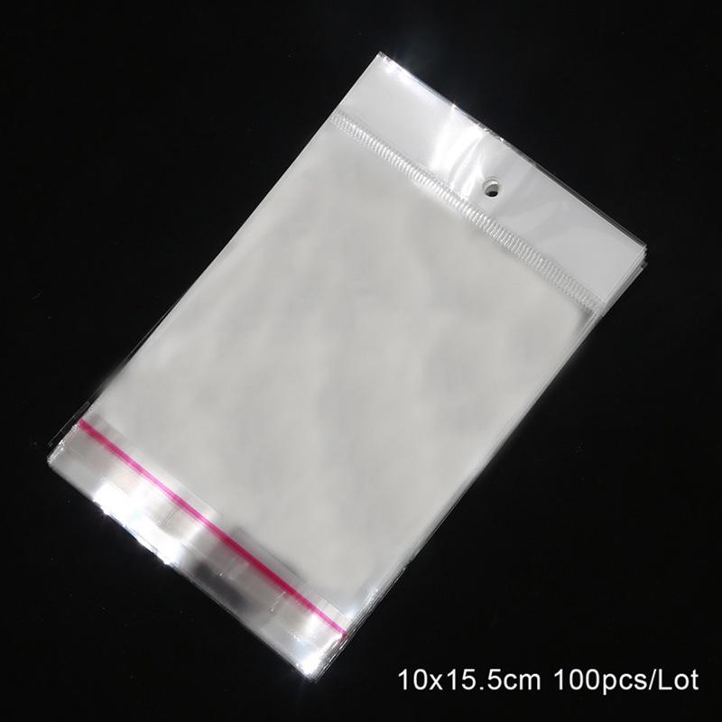 100Pcs Sealable Plastic Transparent Small Packaging Bag For Jewelry
